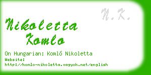 nikoletta komlo business card