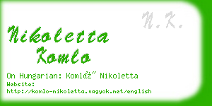 nikoletta komlo business card